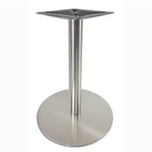  4000 Series Turin Line Table Height Round Base, 28-3/8'' H, 17'' Base Spread, Brushed Stainless Steel