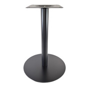  4000BKZ Series Positano Line 22'' Round Table Base with 12'' W x 12'' D Top Plate, Bar Height 40-1/4'' H, Smooth Black Matte