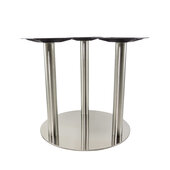  4000-TRI Series Turin Line Round Table Base, 40-1/4'' Bar Height, Stainless Steel Brushed Finish
