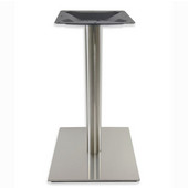  5000 Series Verona Line Brushed Stainless Steel Table Base 17'' Square Table Height, Round Column, Base Spread: 17'' W, Spider Spread: 12'' W, Height: 28-1/2'' H