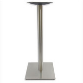  5000 Series Verona Line Brushed Stainless Steel Table Base 17'' Square Bar Height, Round Column, Base Spread: 17'' W, Spider Spread: 12'' W, Height: 40-1/4'' H