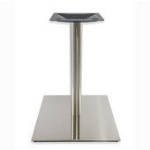  5000 Series Verona Line Brushed Stainless Steel Table Base 22'' Square Table Height, Round Column, Base Spread: 22'' W, Spider Spread: 12'' W, Height: 28-1/2'' H