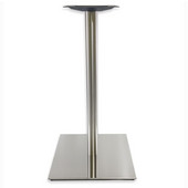  5000 Series Verona Line Brushed Stainless Steel Table Base 22'' Square Bar Height, Round Column, Base Spread: 22'' W, Spider Spread: 12'' W, Height: 40-1/4'' H