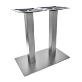  5000 Series Verona Line Brushed Stainless Steel Table Base 16'' x 28''  Rectangle Table Height, Square Column, Base Spread: 16'' W x 28'' D, Spider Spread: 12'' W, Height: 28-5/8'' H