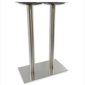  5000 Series Verona Line Bar Height Rectangular Base, 42-1/2'' H, 16'' x 28'' Base Spread, Brushed Stainless Steel