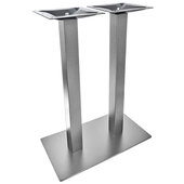  5000 Series Verona Line Table Base 16'' x 28'' Rectangle Bar Height with Square Column, Brushed Stainless Steel, Height: 40-1/4'' H