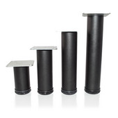  Como Furniture Leg, 2'' Diameter, 4'' H to 10'' H in Multiple Finishes, Shown Here in Black Matte