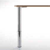  Studio Table Leg Series, Single or Set of 4, Table Height Legs in Chrome, 2'' Diametes x 24'' - 31'' H