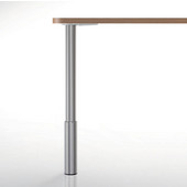  Studio Table Leg Series, Single Bar Height Legs in Brushed Chrome, 2'' Diameter x 36'' - 43'' H