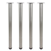  Rockwell Legs 960 Series Set of 4 Round Stainless Steel Counter Height Table Legs, 2-3/8'' Diameter x 34-1/2'' H