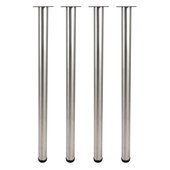  Rockwell Legs 960 Series Set of 4 Round Stainless Steel Bar Height Table Legs, 2-3/8'' Diameter x 40-3/4'' H