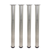  Rockwell Legs 976 Series Set of 4 Round Stainless Steel Counter Height Table Legs, 3'' Diameter x 34-1/2'' H