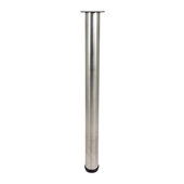  Rockwell Legs 976 Series Single Round Stainless Steel Counter Height Table Leg, 3'' Diameter x 34-1/2'' H