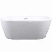 Ariel Platinum Windsor Freestanding Bathtub in White Finish 62 Gallon Capacity, 59''W x 31-1/2''D x 23-1/4''H