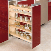 Rev-A-Shelf Wood Pull-Out Organizer for Kitchen Base Cabinet, 5'' W x 22-7/16'' D x 25-7/16'' H, Min Cab Opening: 5-1/2'' W x 22-1/2'' D x 25-5/8'' H
