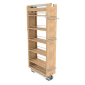  448-TPF Series 8'' W x 51'' H Wood Tall Cabinet Pullout Pantry Organizer in Natural Maple with Fulterer EZ Soft-Close System