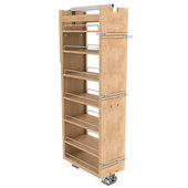  448-TPF Series 11'' W x 58'' H Wood Tall Cabinet Pullout Pantry Organizer in Natural Maple with Fulterer EZ Soft-Close System
