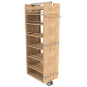  448-TPF Series 14'' W x 58'' H Wood Tall Cabinet Pullout Pantry Organizer in Natural Maple with Fulterer EZ Soft-Close System