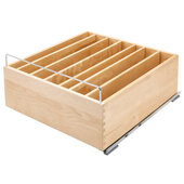  4CDS Series Wood Base Cabinet Pull Out Casserole Dish in Natural Wood with Fulterer EZ Soft-Close System
