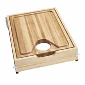 Rev-A-Shelf Cut-Out Cutting Board Drawer with BLUMOTION Soft-Close for 18''W Frameless Base Cabinets, Natural Maple