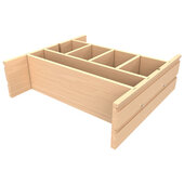 4WDIV Series Natural Maple Deep Drawer Divider Insert, For 24'' Wide Drawers 18-3/4'' W x 19-13/16'' D x 6'' H