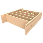  4WDIV Series Natural Maple Deep Drawer Divider Insert, For 30'' Wide Drawers 24-3/4'' W x 19-13/16'' D x 6'' H
