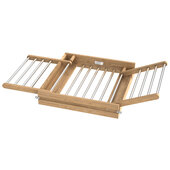  4WDR Series Natural Maple Wood Drying Rack with Stainless Steel Rods, Frame Only, For 24'' Base Cabinet Drawer Opening