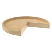  24'' Diameter Wood Pie-Cut Shaped Lazy Susans Single No Hole Shelf, 8-Bulk Pack, Natural Maple Finish