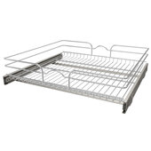  24'' W x 22'' D Base Cabinet Pull-Out Wire Basket, 23-1/2'' W x 22'' D x 6'' H, Chrome Finish