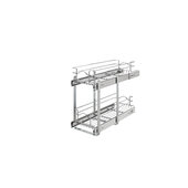Rev-A-Shelf Two-Tier Bottom Mount Pull Out Steel Wire Organizer In Chrome, 9'' W x 22'' D x 19'' H