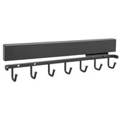  14'' D Deluxe Slide Out Belt Rack in Matte Black for Custom Closet Systems, 2-3/16'' to 28-3/4'' W x 13-25/32'' D x 3-7/16'' H