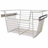 Sidelines by Rev-A-Shelf Closet Wire Pullout Basket, Satin Nickel, 18''W x 14''D x 10''H