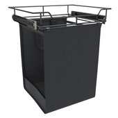  18'' W Pull-Out Canvas Bag Hamper with Full Extension Ball Bearing Slides, 18'' W x 14'' D x 20-7/8'' H, Black Finish