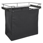  24'' W Pull-Out Canvas Bag Hamper with Full Extension Ball Bearing Slides, 24'' W x 14'' D x 20-7/8'' H, Black Finish