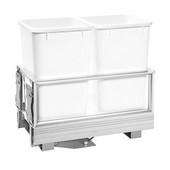 Rev-A-Shelf 27 Quart Double Bin Container with Rev-A-Motion in White, Min. Cabinet Opening: 11-1/2''  Wide