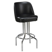 Regal Metal Bar Stool with Chrome Frame & Upholstered Seat