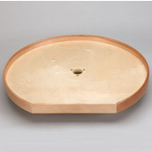  32'' Diameter Natural Wood D-Shaped Lazy Susan, Independently Rotating, Single Shelf Only with Aluminum Bearing, 8-Bulk Pack, Maple Finish