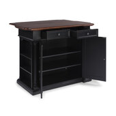  Alexander Kitchen Island in Black, 48'' W x 25'' D x 36'' H