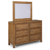  Tuscon Dresser with Mirror in Brown, 52-3/4'' W x 18'' D x 37-1/2'' H