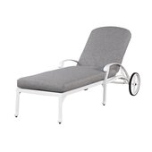  Capri Outdoor Chaise Lounge in White, 29-1/2'' W x 84'' d x 12-3/4'' H