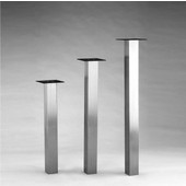 SteelBase Katrina Table Leg, 3-1/8'' Square Column with 40-3/4''H, Stainless Steel