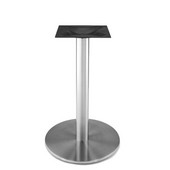  Olivia Circular Table Base; 17''- 30'' Dia. Base; 28-1/5'', 34-3/4'', 40-3/4'' Heights; Stainless Steel or Powder Coated Black