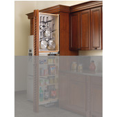 Rev-A-Shelf 39'' Tall Kitchen Cabinet Filler Organizer with Perforated Accessory Hanging Panel (Left Handed), Min Cab Opening:  6-1/8'' W x 23-1/4'' D x 38-5/8'' H