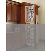 Rev-A-Shelf 39'' Tall Kitchen Cabinet Filler Organizer with Perforated Accessory Hanging Panel (Right Handed), Min Cab Opening:  6-1/8'' W x 23-1/4'' D x 38-5/8'' H