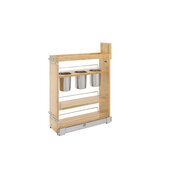 Rev-A-Shelf 6-1/2'' Pullout Wood Full Access Base Cabinet Utensil Organizer with 3 Bins and BLUMOTION Soft-Close Slides, 7-1/8''W x 21-5/8''D x 25-1/2''H, Min Cab Opening: 7''W x 21-3/4''D x 26''H