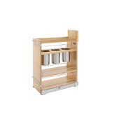 Rev-A-Shelf 9-1/2'' Pullout Wood Full Access Base Cabinet Utensil Organizer with 3 Bins and BLUMOTION Soft-Close Slides, 10-1/8''W x 21-5/8''D x 25-1/2''H, Min Cab Opening: 10''W x 21-3/4''D x 26''H