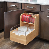 Rev-A-Shelf Base Cabinet Pullout Food Storage Container Organizer with Blum's TANDEM Heavy Duty Slides with BLUMOTION Soft Close, for 18'' Base Cabinet, 14-1/2''W x 21-9/16''D x 18-7/8''H, Min Cab Opening: 15'' W x 21-3/4'' D x 19'' H