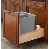 Rev-A-Shelf Double 30 Quart (7.5 Gallon) Waste Bins w/Rev-A-Motion Slides, Min. Cabinet Opening: 20-3/8''  Wide