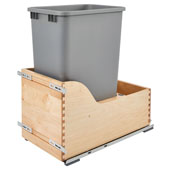 Rev-A-Shelf Single Bin Waste Container with Blum's TANDEM Heavy Duty Slides with BLUMOTION Soft Close, 50 Qt. (12.5 Gal.), Min. Cabinet Opening: 12''  Wide