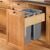 Rev-A-Shelf ''Rev-A-Motion'' Double Pull-Out Trash or Recycle Bins - 2 x 35 Quart (2 x 8.75 Gallon) or 2 x 50 Quart (2 x 12.5 Gallon) Sizes, Min. Cabinet Opening: 17-1/2''  Wide